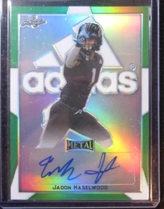 2019 LEAF ALL AMERICAN ARMY METAL ADIDAS ETCH #D 1/1 AUTO JADON HASELWOOD RRE-RC - Picture 1 of 2