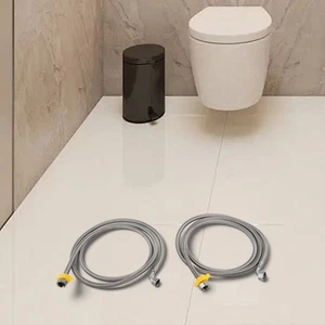 Stainless Steel 2M Flexible Hose Pipes for Bathroom and Kitchen Plumbing - Picture 1 of 12