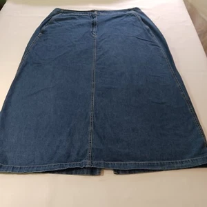 Original TY Wear Women's Blue Cotton Front Zip & Back Slit Denim Skirt Size 20W - Picture 1 of 15