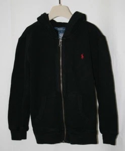 Polo Ralph Lauren Boys Kids Full Zip Black Hoodie Jacket Pockets Size 7 - Picture 1 of 11