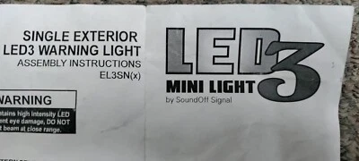 Soundoff Signal EL3SN LED3 Mini Light Rubber Gaskets & L Brackets / like whelen - Image 1 of 4