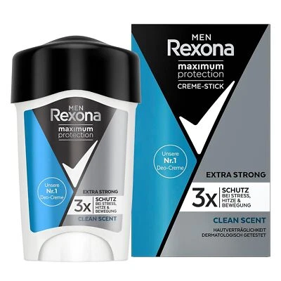 Rexona Men Maximum Protection Deo Creme Clean Scent Anti Transpirant 3x Schutz - Bild 1 von 4