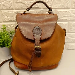 Timberland Nubuck Leather Bag Rucksack Crossbody Backpack Handbag Vintage Duffle - Picture 1 of 20