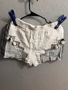 J Crew Linen Shorts Women’s White Size Medium Elastic Waist Lightweight - Picture 1 of 8