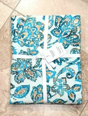 WILLIAMS-SONOMA WILLIAM SONOMA ~ TROPICAL PALAMPORE TABLECLOTH ~ MULTICOLOR ~ 70 / 108 / 126