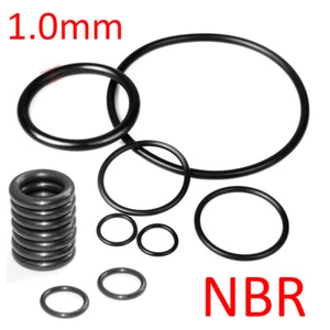 Nitrile Rubber O-Rings Wireφ 1.0mm Oil Resistant Sealing Gasket Ring NBR Black - Picture 1 of 11