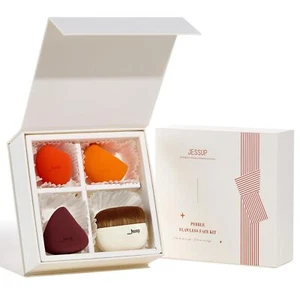 Jessup Foundation Brush with Makeup Sponge Set, 1pc Foundation Brush Flat Top... - Picture 1 of 6