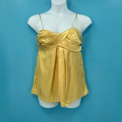 Babydoll Satin Cami Large Butter Yellow Whimsy Feminine Y2K Fairy Dainty - Image 1 of 4