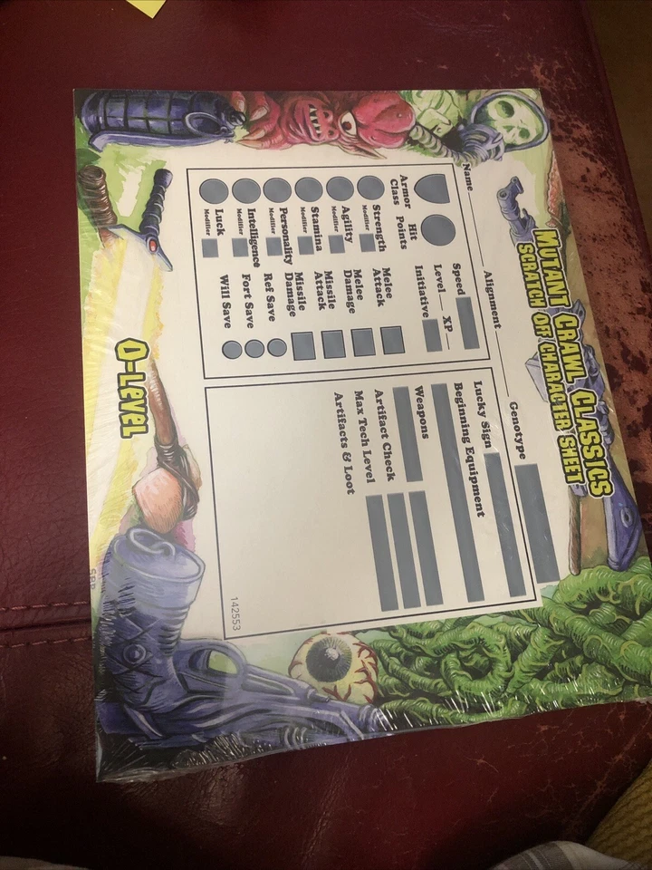 Dungeon Crawl Classics Mutant Crawl Classic 0-Nivel Scratch off Character Sheets Foto 1 de 1