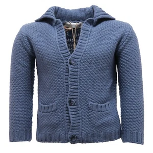 3482V cardigan bimbo MONNALISA HITCH-HIKER blue wool sweater boy kid - Picture 1 of 4