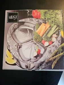 New Mikasa Crystal 3 Part Divided Server Garden Terrace WY923/345 12" Ships Fast - Picture 1 of 3
