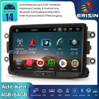 8" CarPlay DAB+Android 14 Autoradio GPS Renault Dacia Duster Logan Dokker Lodgy - Bild 1 von 4