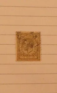 Estampilla postal de 1 chelín del rey Jorge V de Gran Bretaña SC# 200 1924 - Imagen 1 de 2