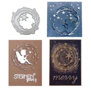 Stars Circle taglio metallo stampo per fare scrapbooking carta artigianato Regno Unito - Foto 1 di 4