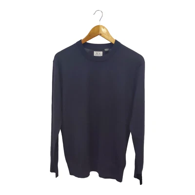 H&M men wool jamper crew neck sweater dark blue Size S-M - Image 1 of 4