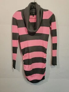 Derek Heart Pink/Gray Sweater/Dress Size S Stretch Cut Out Long Sleeve. - Picture 1 of 3