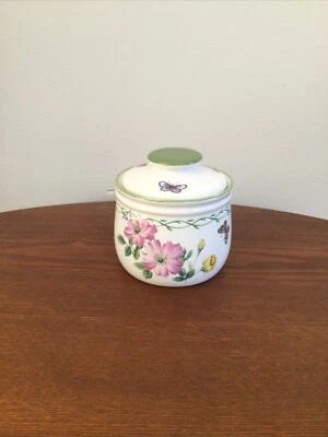 Vintage Mikasa Garden Bloom Studio Nova Sugar bowl W/Lid Butterfly Flowers - Изображение 1 из 4
