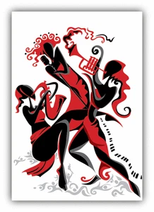 Jazz Musik Frau Band Autoaufkleber Aufkleber 4" x 5" - Bild 1 von 1