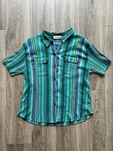 Unisex Size 22/24 Green Moda Internaziona Forelli Button-Up Collared Shirt - Picture 1 of 8