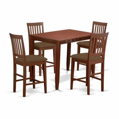 BUVN5-MAH-C 5 Pc pub Table set-pub Table and 4 counter Chairs. - Image 1 of 4