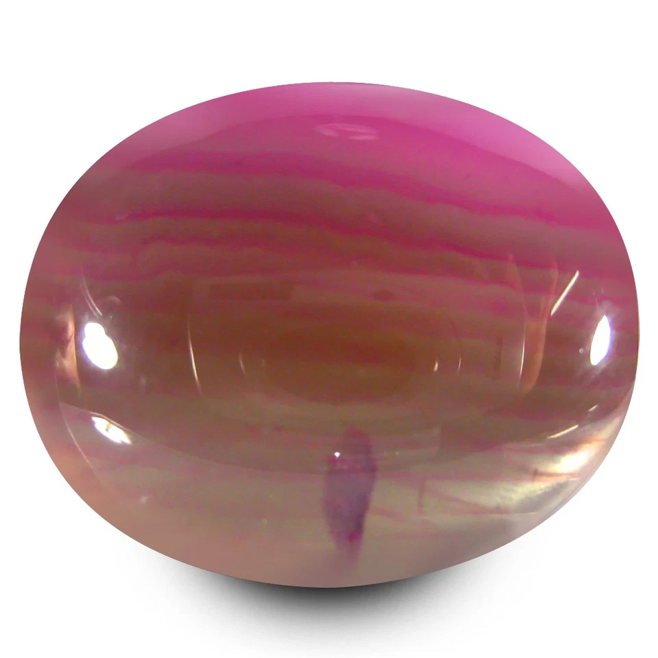 23.19 ct Oval Cabochon Shape Resplendent Scenic Patterns Banded Agate Crystals - Image 1 of 1