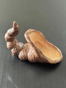 Cornucopia Horn Of Plenty Ceramic Glaze Art Piece Table Decor 4” X 3” 1982 Mini - Picture 1 of 6