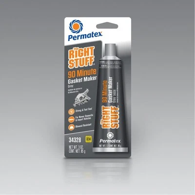 Permatex Gasket Making Compound 34328; Right Stuff 90 Minute 3oz Grey Silicone - Image 1 of 2