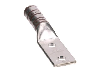 Compression Lug, Long-Barrel, 500 MCM, 2-Hole, 1/2" Stud, Copper - Picture 1 of 8