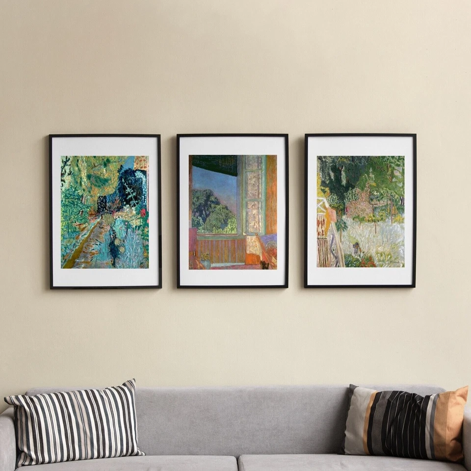 Juego de 3 pinturas de jardín Bonnard impresiones de giclee galería arte de pared impresiones de jardín Foto 1 de 4