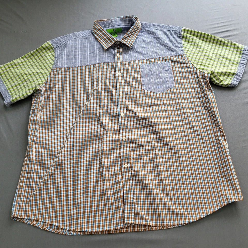 Camisa Bristol & Bull Para Hombre 2XL Manga Corta Botones Bolsillo Cuadros Multicolor Foto 1 de 4