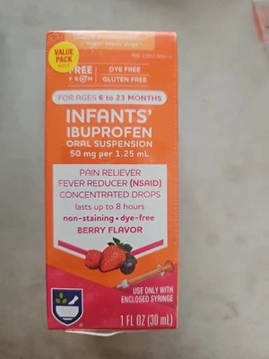 Rite Aid Infants' Concentrated Ibuprofen Pain Fever Reducer, 2 fl Oz, Dye-Free - Image 1 of 4