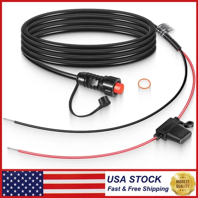 EG-AUTO 6-feet 2-Pin Threaded Power Cable for Garmin GLS 10 Sonar, GPSMAP, GSD LiveScope