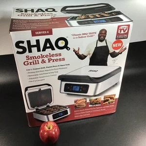 Parrilla y prensa eléctrica 3 en 1 interior SHAQ NUEVA EN CAJA - VENDEDOR DE EE. UU. - Imagen 1 de 24