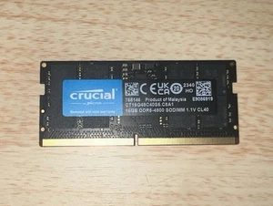 Crucial 16GB Kit 16 GB -262-Pin DDR5 SODIMM 4800 Laptop Memory - Afbeelding 1 van 2