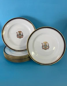 Ten Spode  Armorial Plates Colored Coat of Arms of the State of New York 10 5/8" - Picture 1 of 17