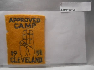 PARCHE CAMPAMENTO FIELTRO BOY SCOUTS APROBADO CAMPAMENTO CLEVELAND 1951 CAFT3 - Imagen 1 de 1