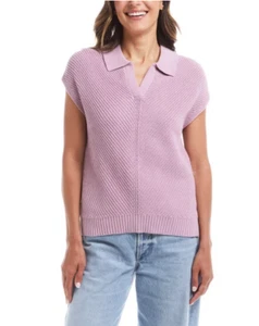 Weatherproof Vintage Women's Cotton Cap Sleeve Sweater, Purple, L - Picture 1 of 4