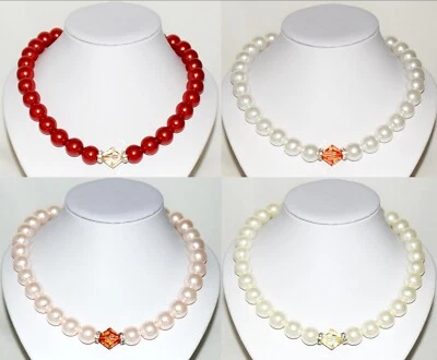 Modeschmuck, Ketten,Kunst-Perlen-Hals-Kette ca. 50 cm 1 Stück Perlen Ø 16 mm Neu - Bild 1 von 2