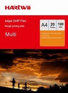 20 -100 Sheets Overhead Projector OHP Film Acetate Clear A4 withStrip Inkjet UK - Picture 1 of 7