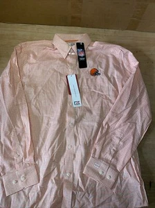 NWT Cutter & Buck Cleveland Browns Pattern Pocket Dress Shirt Men’s Small - Picture 1 of 8
