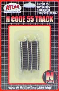 Atlas N Gauge Code 55 Track Sections - Half Curves - Picture 1 of 12