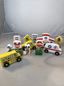 Melissa & Doug Disney Mickey Mouse & Friends All Aboard Wooden Bus TaxiLot 12 Pc - Picture 1 of 6