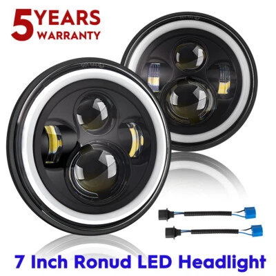 2PCS For chevrolet P10 P20 P30 Van 7"inch Round LED Headlights Hi-Low Beam w/DRL - Image 1 of 4