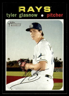 2020 Topps Heritage #365 Tyler Glasnow Tampa Bay Rays Baseball - Image 1 of 2