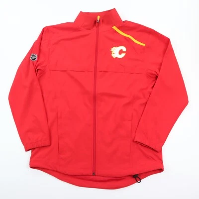 Calgary Flames Jacket Mens Medium Fanatics NHL  Full Zip Coaches Windbreaker NWT - Image 1 of 4