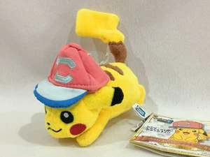 Pokemon PIKACHU 4" Plush Mascot ASH'S CAP ALOLA Mini Clip TAKARA TOMY Japan 2017 - Picture 1 of 8