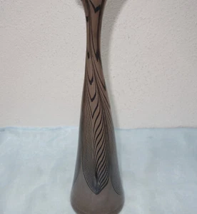Jarrón de vidrio artista de hielo ERWIN, 1981 - firmado y fechado - H. 38,5 cm - Imagen 1 de 11