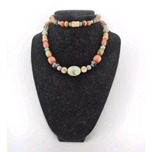 Carolyn Pollack 925 Sterling Silver Multicolor Stone Necklace  - Picture 1 of 8