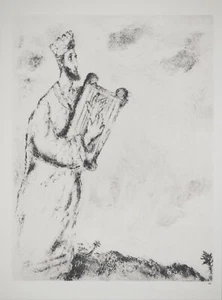 Marc CHAGALL: David Singt Ein Trauergesang, Signierte Heliogravur - Bild 1 von 10