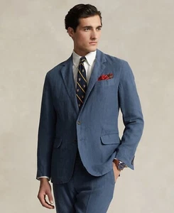 Polo Ralph Lauren Men's $398 Polo Soft Modern Linen Suit Jacket, Blue, 42 L - Picture 1 of 2